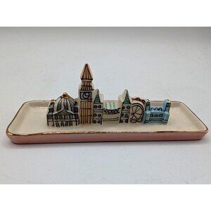 Anthropologie London Ceramic Trinket Dish Hand-Painted Skyline Cityscape Jewelry